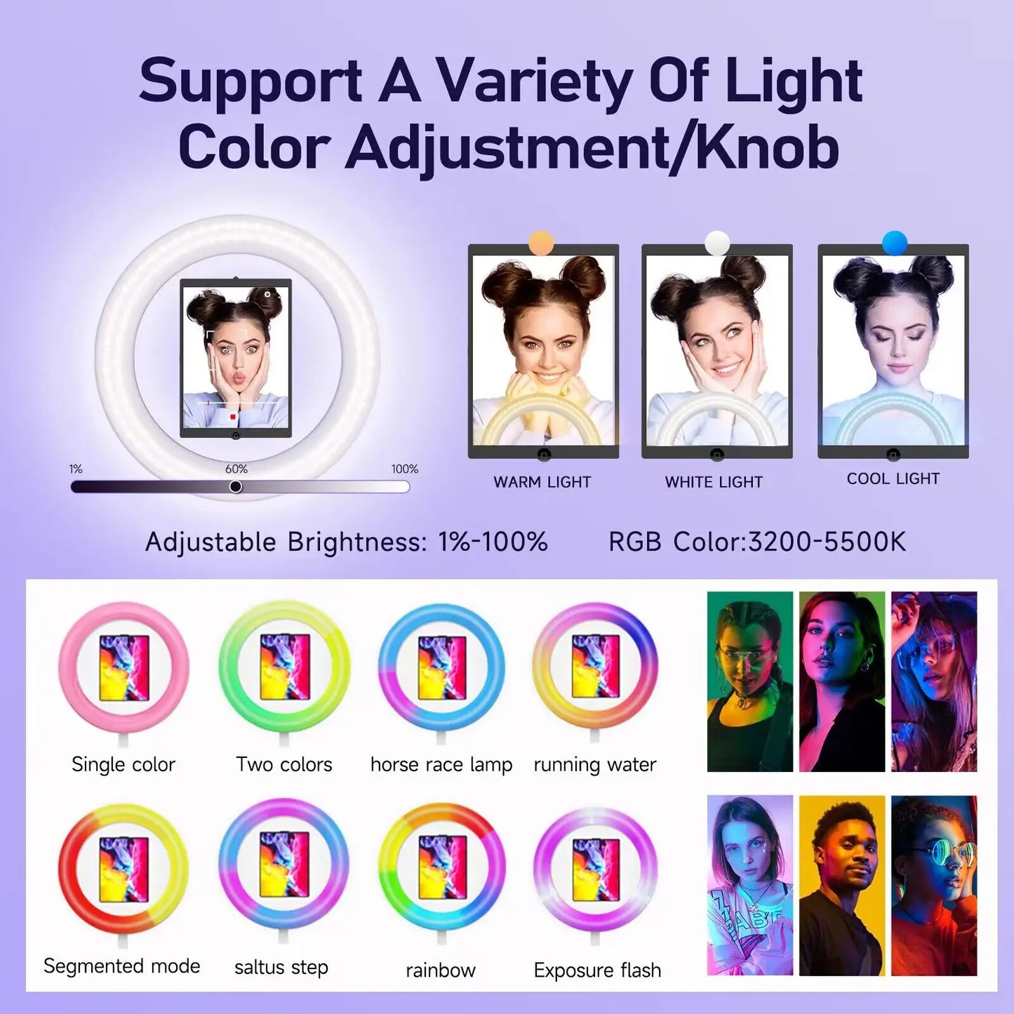 iPad Photo Booth Selfie Machine Shell Adjustable Stand Photobooth With LED Ring Light Customized LOGO For Wedding Partys Events