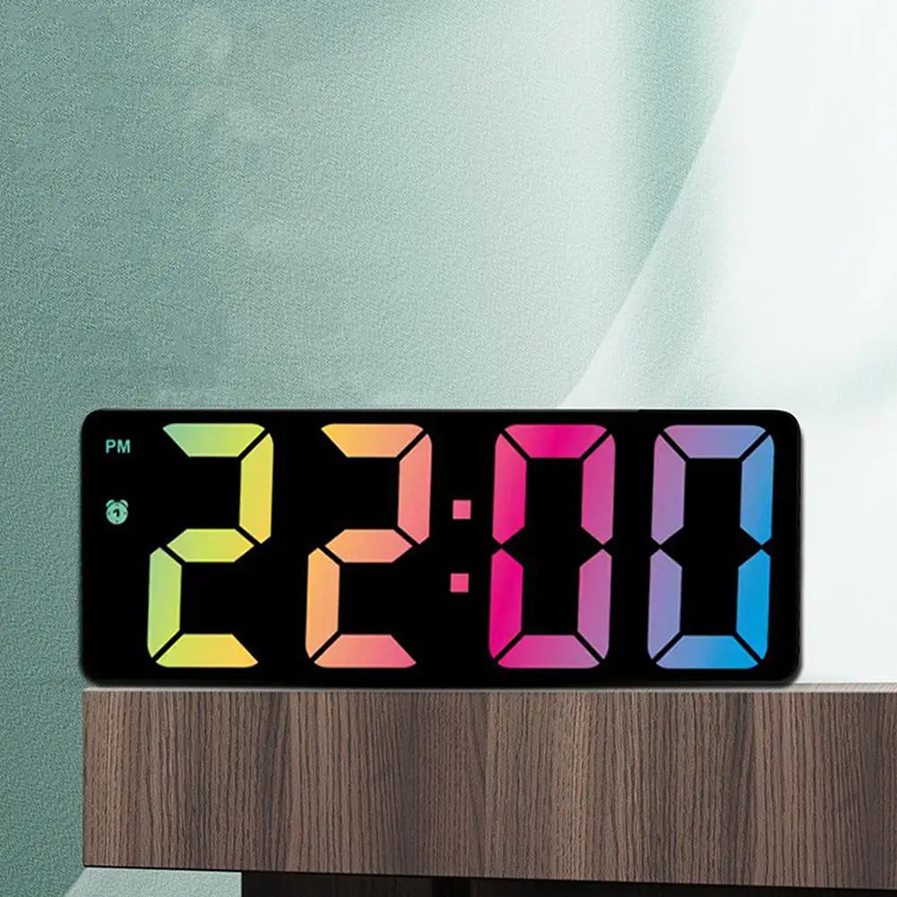 Led Mirror Digital Alarm Clock 12/24 Hours Adjustable Brightness