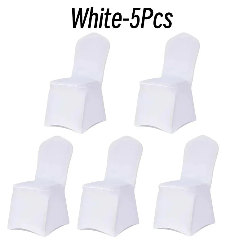 10Pcs Solid Color Chair Cover Spandex Slip Cover Stretch Wedding Banquet Party Reataurant Banquet Hotel Dining Chair Covers