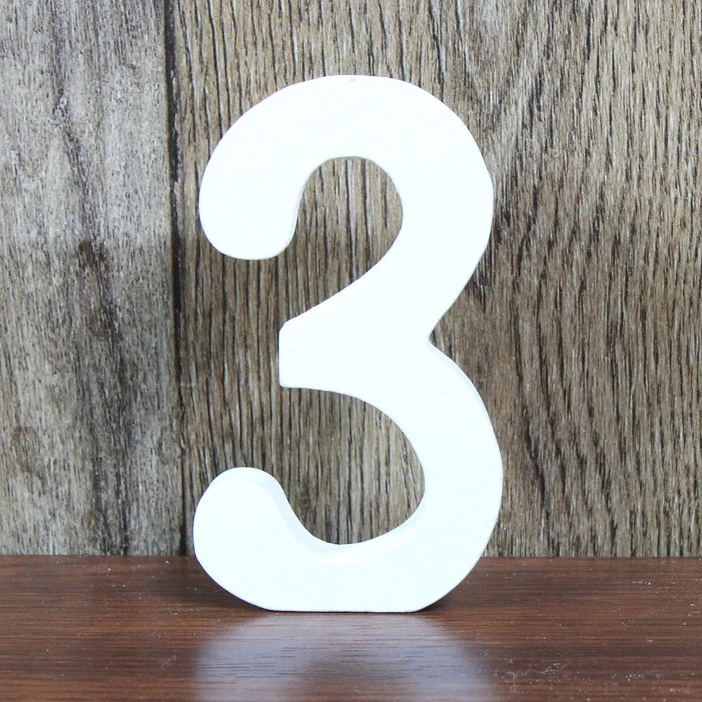 8 CM White Wooden Letters