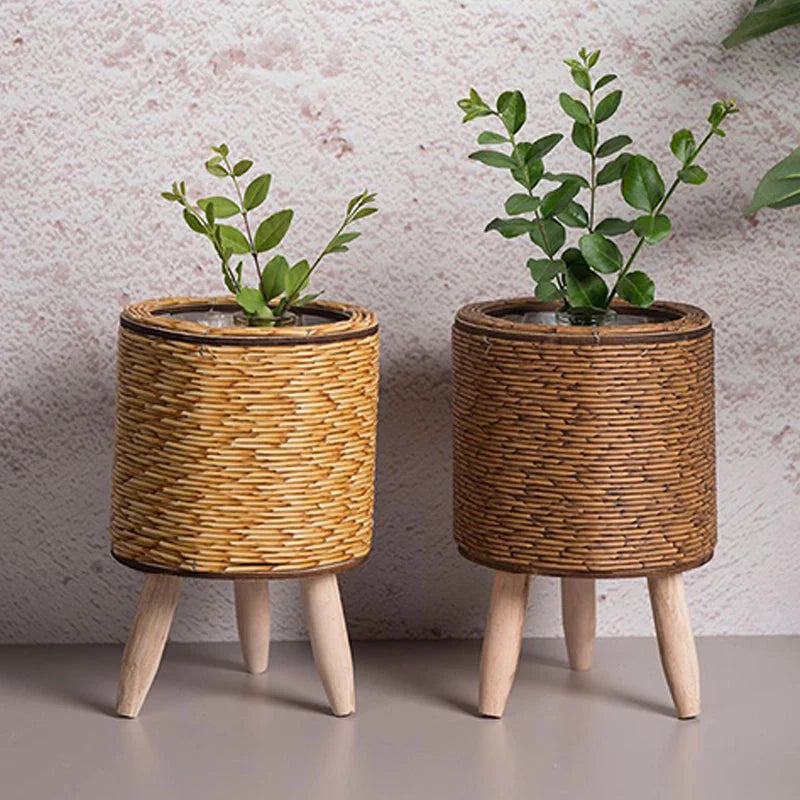 Woven Flower Basket With Removable Legs