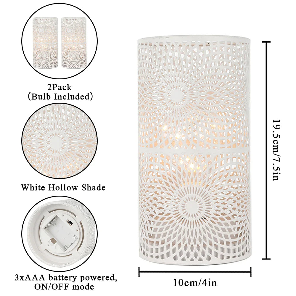 2Pcs/set Battery Powered Table Lamp Modern Cylinder Lamp