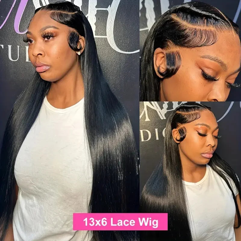 Bone Straight 13x4 Lace Front Human Hair 13x6 HD Transparent Lace Frontal Wigs Brazilian 4x4 Lace Closure Wig For Women 180%