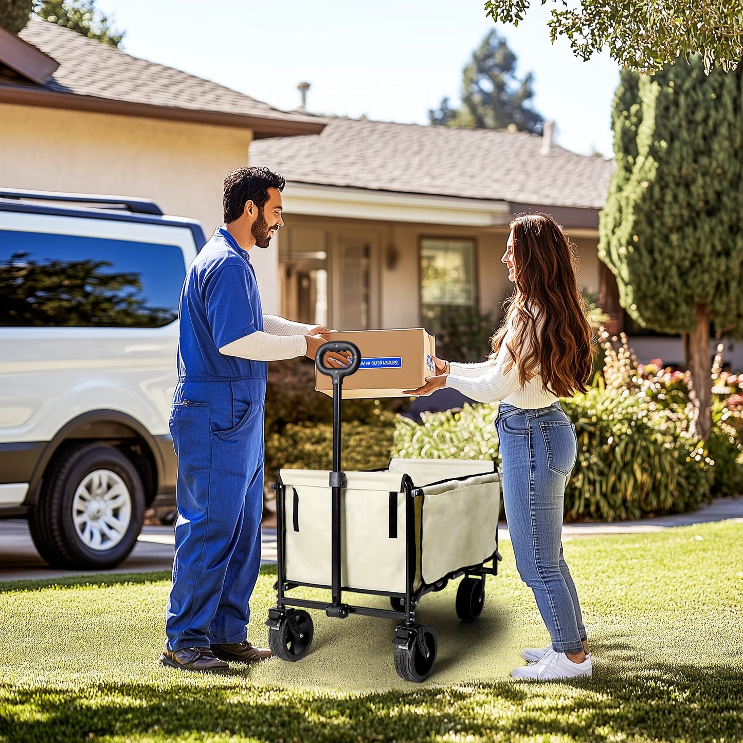 Camping Trolly Cart on Wheels 122L Folding Wagon Portable Beach Cart Collapsible for Outdoor Garden Picnic Shopping Fishing