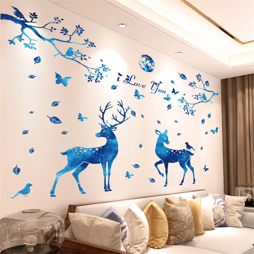 DIY Purple Lavender Living Room Wall Stickers Decoration