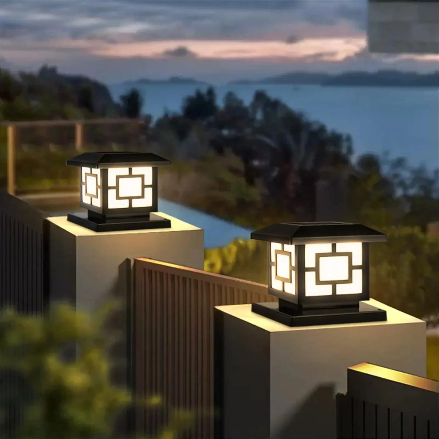 LED Solar Outdoor Light Pillar Solar Lights Waterproof