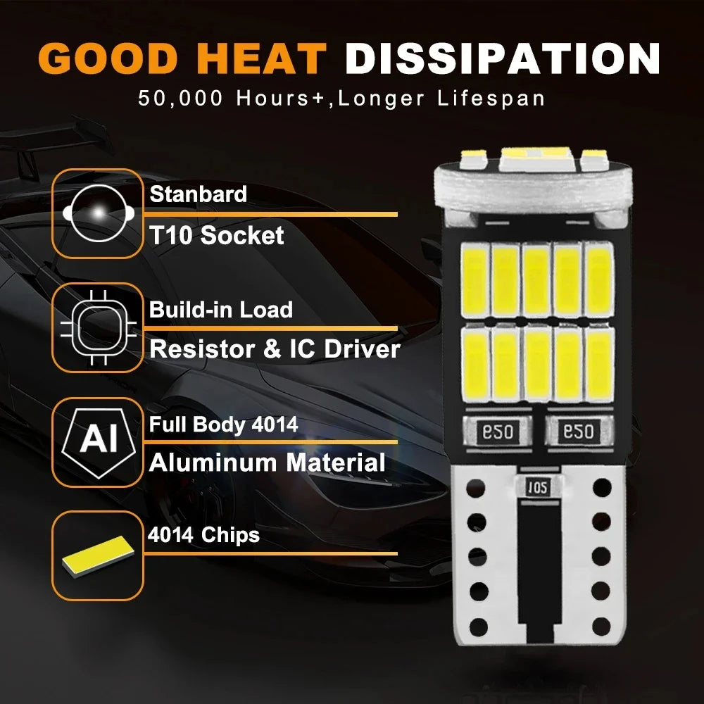 2/6/10/20/30/40/50pcs T10 W5W 194 501 Led Canbus