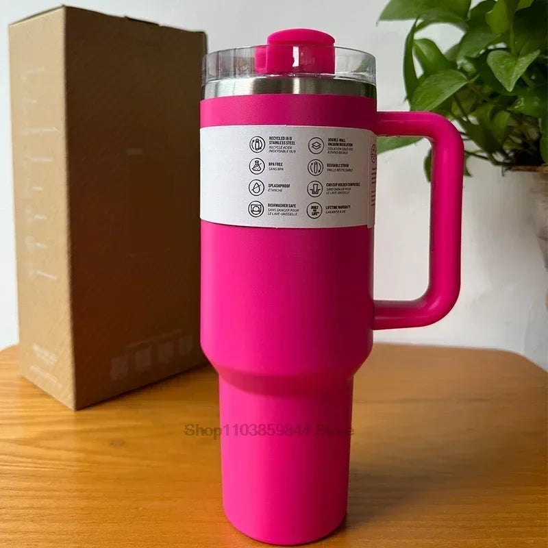 2025 new Large Capacity 40Oz Stainless Steel Vacuum Flask - Insulated Tumbler Cup with Lids and Straws, Perfect for Travel