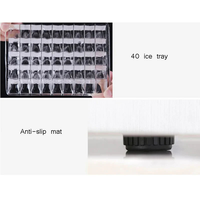 Commercial Ice Maker Countertop Automatic Built-in Cube Generator Electric Cooler Machine Home Appliance