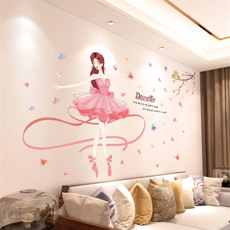 DIY Purple Lavender Living Room Wall Stickers Decoration