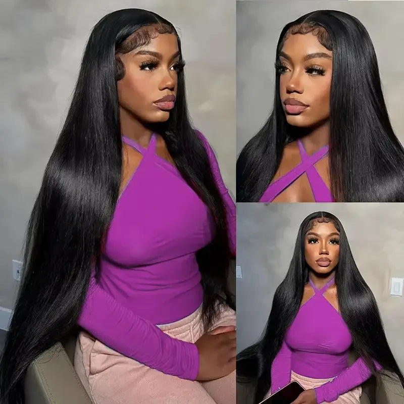 Bone Straight 13x4 Lace Front Human Hair 13x6 HD Transparent Lace Frontal Wigs Brazilian 4x4 Lace Closure Wig For Women 180%