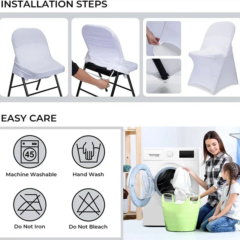 10Pcs Solid Color Chair Cover Spandex Slip Cover Stretch Wedding Banquet Party Reataurant Banquet Hotel Dining Chair Covers