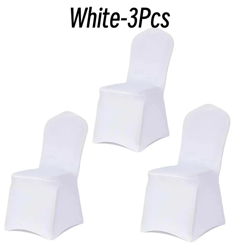 10Pcs Solid Color Chair Cover Spandex Slip Cover Stretch Wedding Banquet Party Reataurant Banquet Hotel Dining Chair Covers
