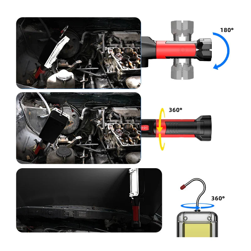 Led Portable Magnetic Light Hook Clip Waterproof