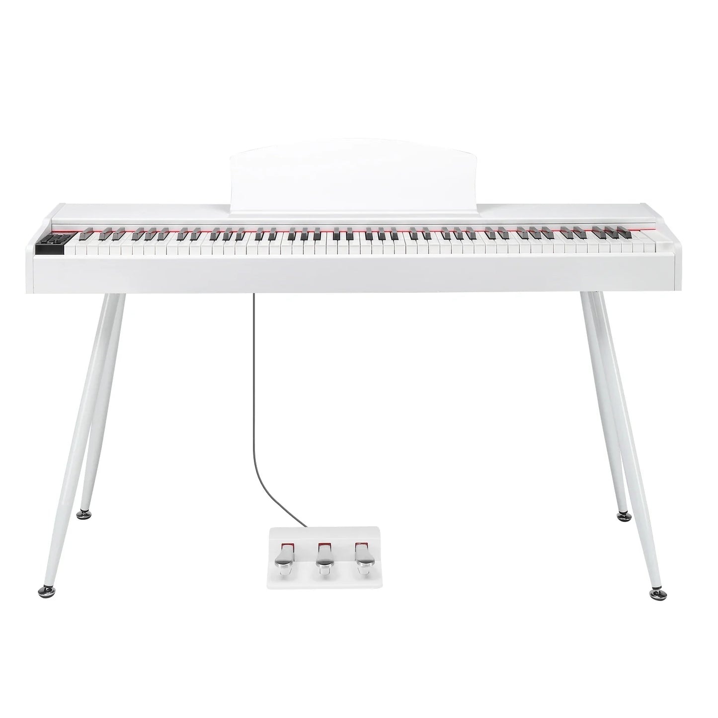 Glarry GDP-203 88 Key Standard Full Weighted Keyboards Digital Piano with Metal Stand, Power Adapter, Triple Pedals,