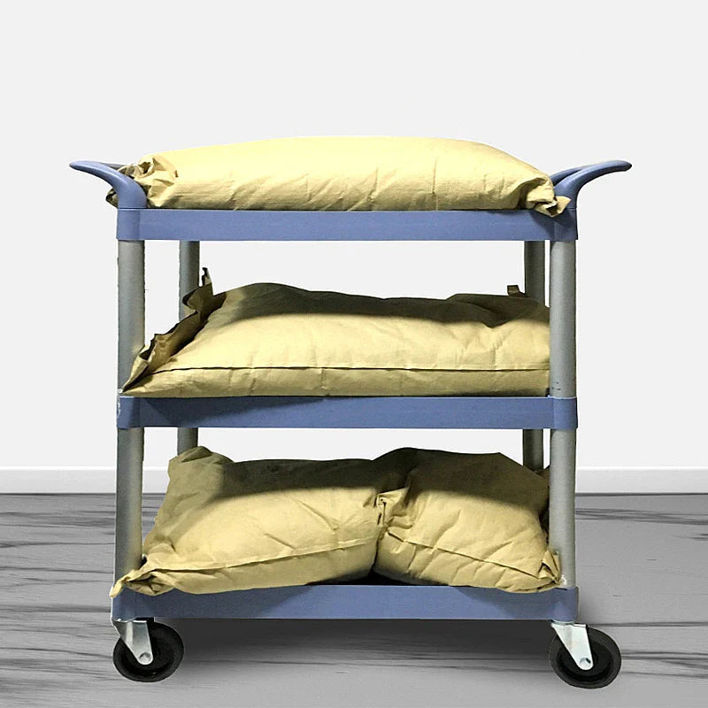 Dining Car Trolley Multi-Functional Plastic Mobile Restaurant Ding Room Commercial Three-Layer Bowl-Receiving Cart Serving Car