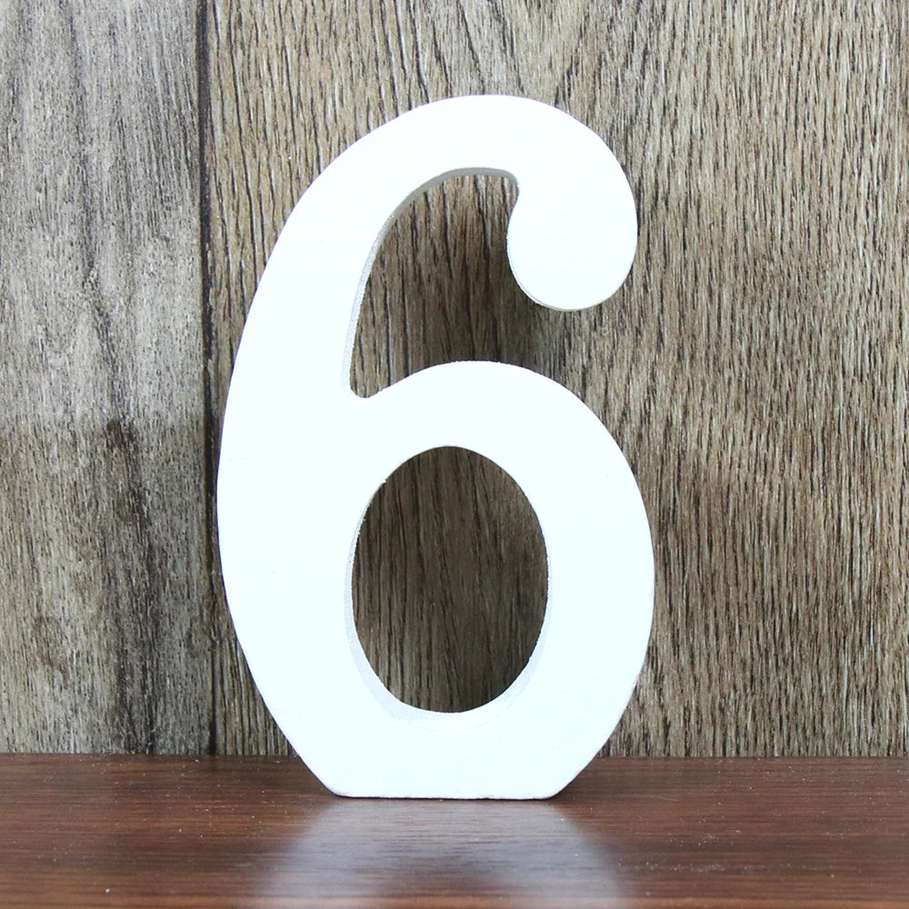 8 CM White Wooden Letters