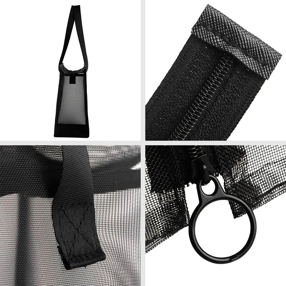 Clear Beach Tote Bag Fashion with Zipper Flower Cartoon Transparent Bag Nylon Mesh Wash Bag Woman