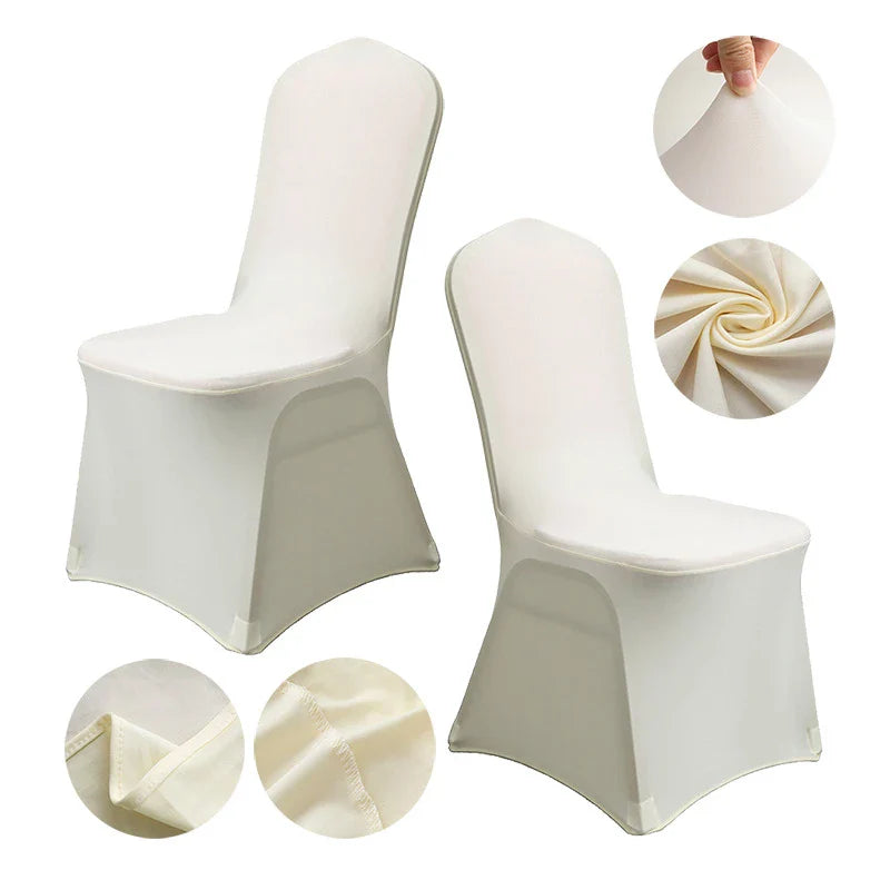 Grainbuds Wedding Dinning Chair Seat Covers High Stretch Solid Color Hotel Banquet Seat Cover Stretch Event Party Polyester Set