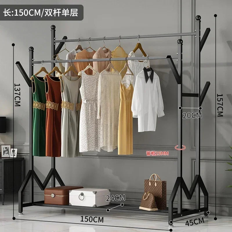 Hanger Clothing Garment Rack Clothes Wardrobes Heavy Duty Rolling Clothes Organizer with Wheel Perchero Coat Standing Coat Rack