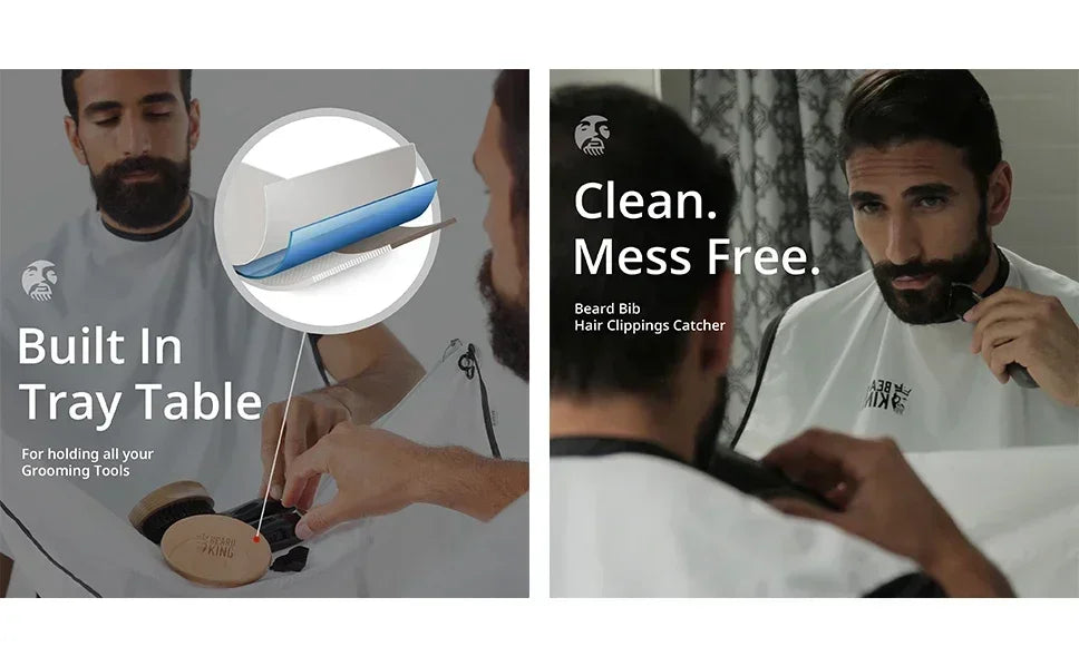 Beard Bib Apron Shaving Set for Dad As Seen on Shark Tank Men's Hair Catcher for Shaving Grooming Accessories Packing