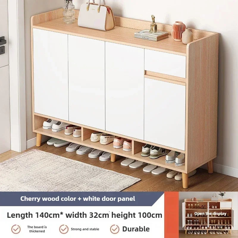 Corridor Shoe Cabinet At The Entrance of The Home Corridor Indoor Entrance Door Entrance Cabinet New Solid Wood Rack Shoe Shelf