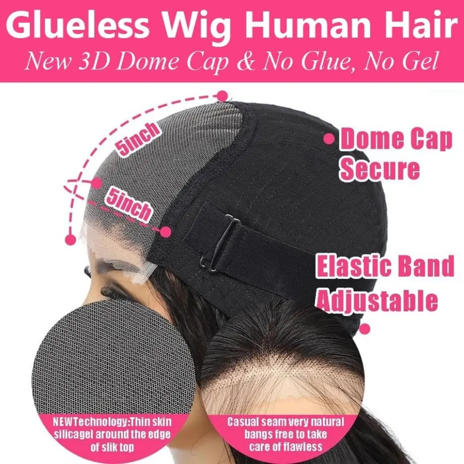 Straight Glueless Wigs Ready To Go Human Hair 4x6 5x5 Lace Closure Wig For Black Women 180% Brazilian Remy 13x4 Lace Front Wig