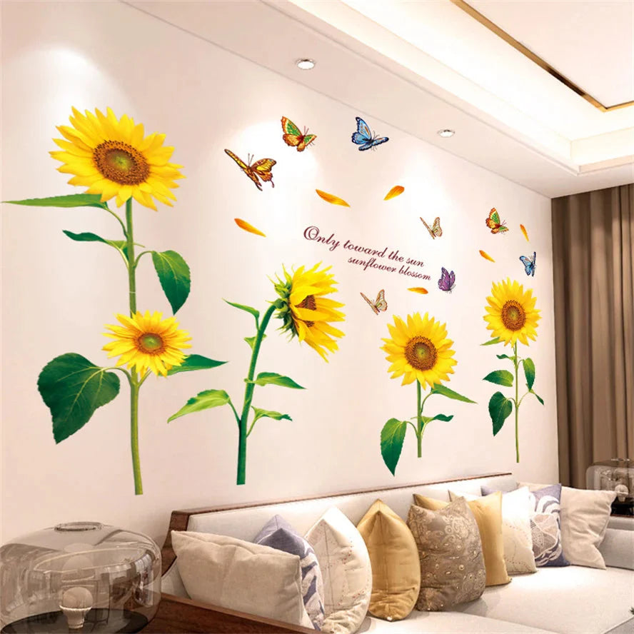 DIY Purple Lavender Living Room Wall Stickers Decoration