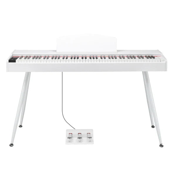 Glarry GDP-203 88 Key Standard Full Weighted Keyboards Digital Piano with Metal Stand, Power Adapter, Triple Pedals,