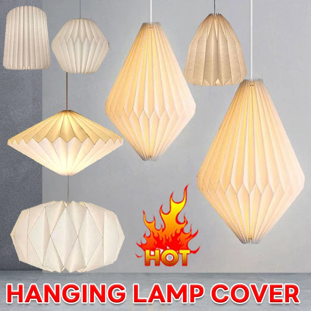 Hanging Lamp Cover Nordic Style Chandelier Lamp Shade Creative Folding Decorative Pendant Light Shade for Living Room Decor