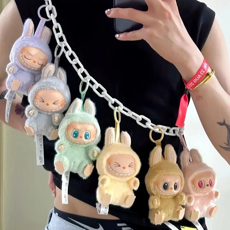 Genuine Labubu 1st And 2nd Generation Series Vinyl Pendant Doll Model Toys Cute The Monster Labubu Keychain Toy Christmas Gift 