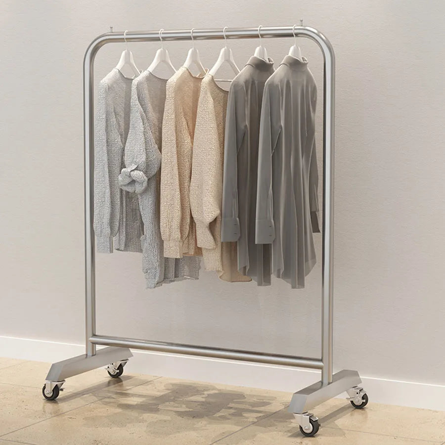 Mobile Cloth Racks Wheels Metal Multiple Levels Portable Adjustable Commercial Clothes Hanger Display Cabide Home Furniture