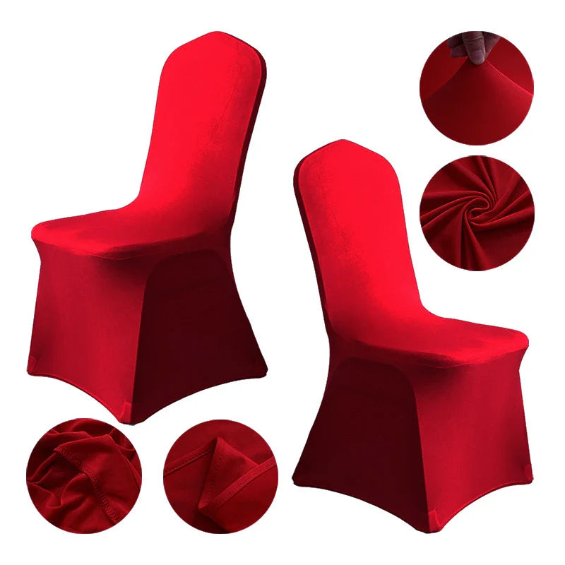Grainbuds Wedding Dinning Chair Seat Covers High Stretch Solid Color Hotel Banquet Seat Cover Stretch Event Party Polyester Set