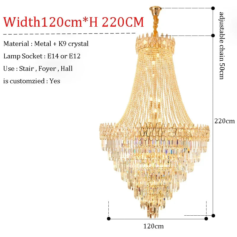Modern Crystal Chandelier Wedding Hall Villa Hotel Hall Living Room