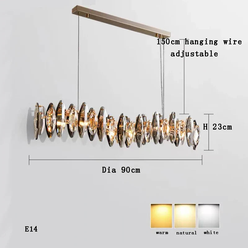 Crystal Gold Silver Modern Independent Designer Chandelier LED Light Fixture Luxury