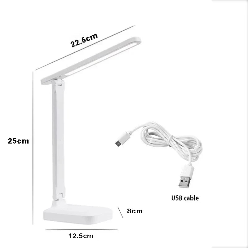 LED Touch Switch White Folding Desk Lamp