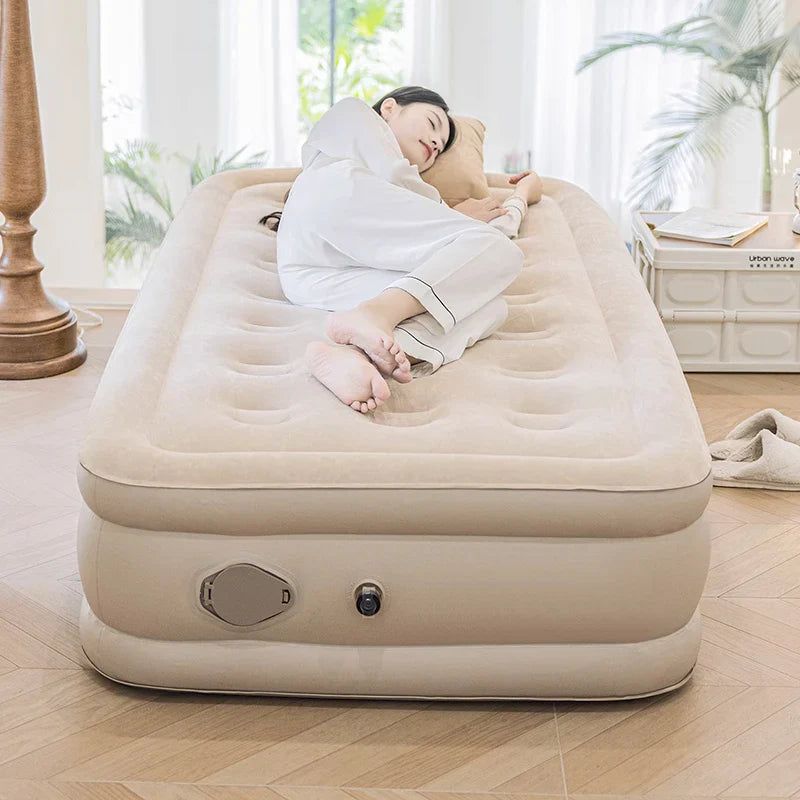 Interior Air Mattress Glamping Mats PVC Inflatable Sleeping Mattress Luxury 2 Person Camping Bed Mat Built-in Pump Thicken Mat