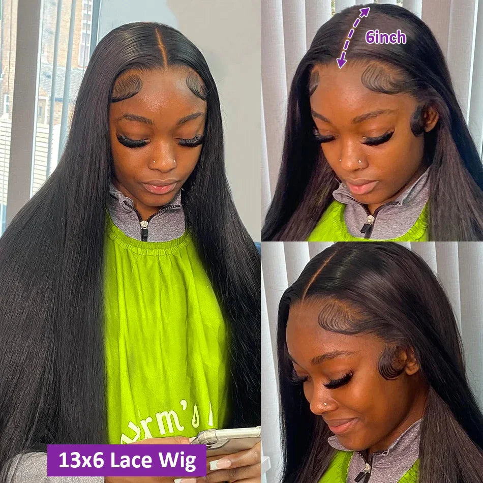 30 34 Inch 13x6 Lace Front Human Hair Wig Bone Straight Preplucked Brazilian 13x4 360 Lace Front Wig Human Hair Wigs For Women