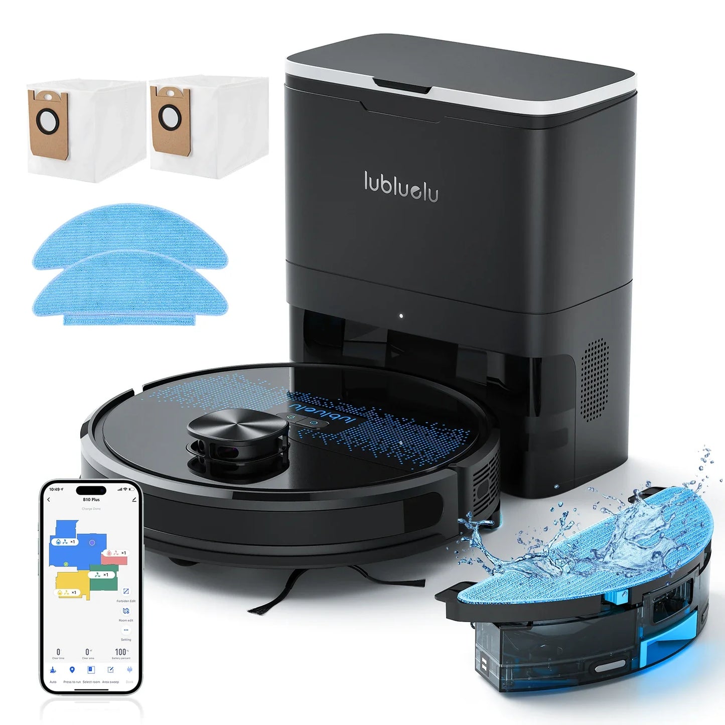 Lubluelu SL60 Plus Robot Vacuum Self Emptying, Hands-free Up To 60 Days, 4000pa Robot Vacuum And Mop Combo 3 In 1 Robotic Vacuum