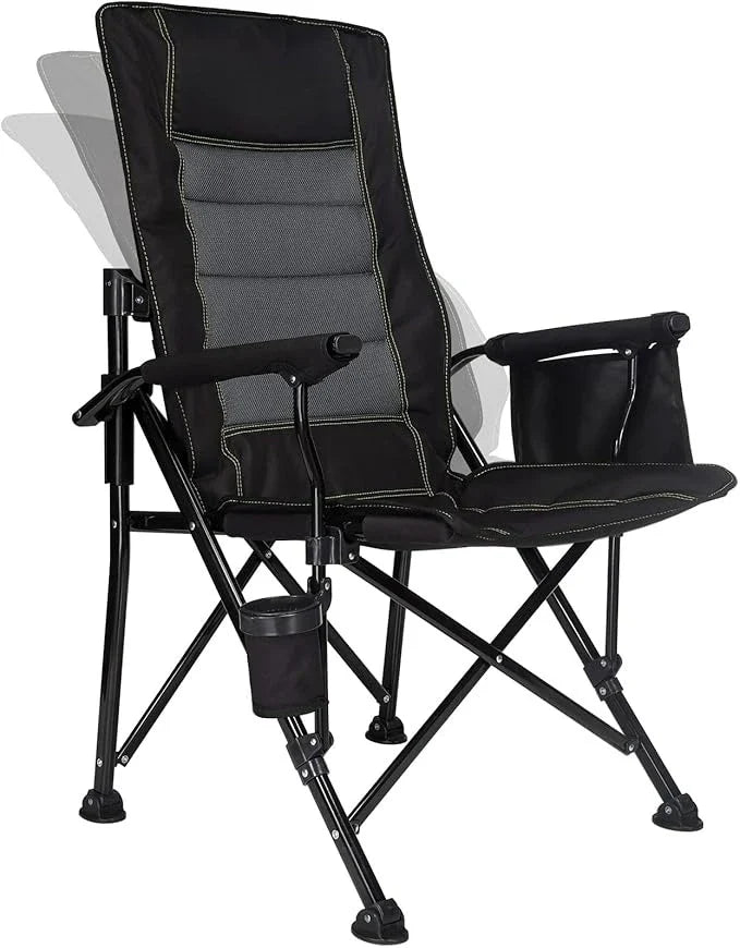 Adjustable Oversized Camping Chair High Luxury Upholstered Seat with Lumbar Back Support 400 Lb High Back Camping Chair