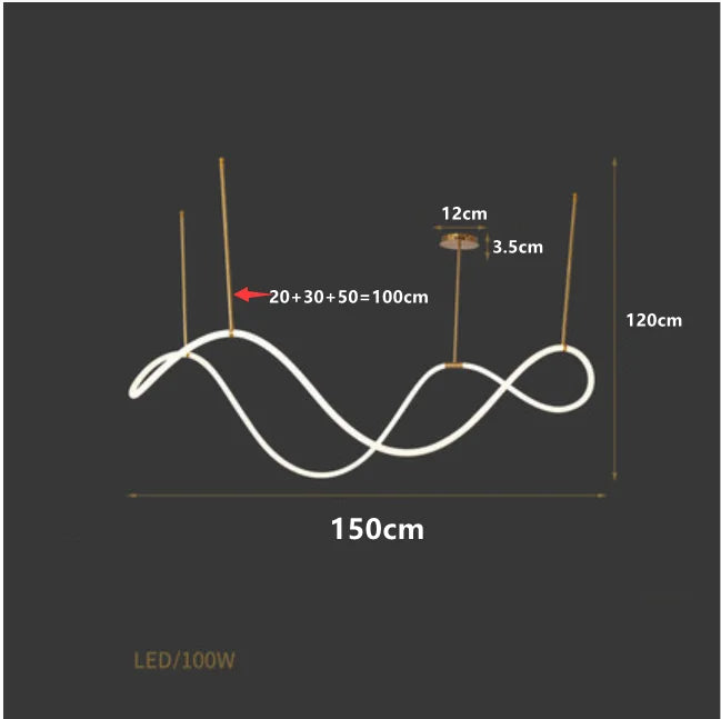 Modern Long Hose Led Ceiling Chandelier