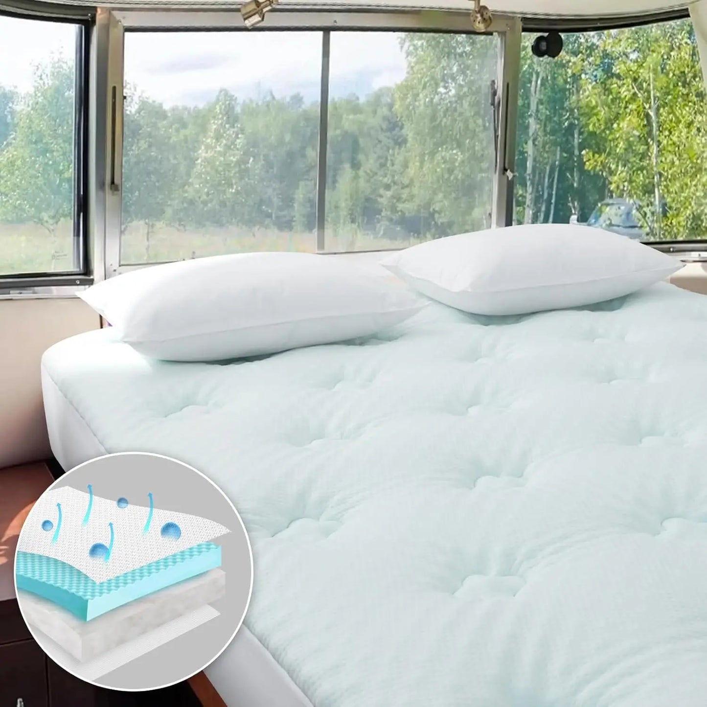 Memory Foam Mattress Topper Bed, Mattress Cover Pad with Extra Deep Pocket, Mattress Toppers Multiple sizes,mattress