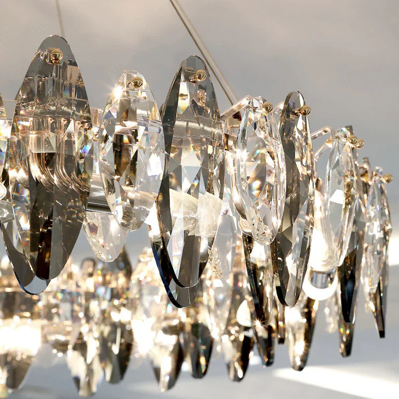 Crystal Gold Silver Modern Independent Designer Chandelier LED Light Fixture Luxury