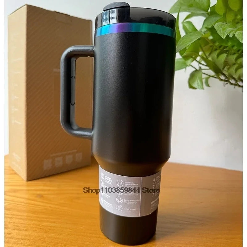 2025 new Large Capacity 40Oz Stainless Steel Vacuum Flask - Insulated Tumbler Cup with Lids and Straws, Perfect for Travel