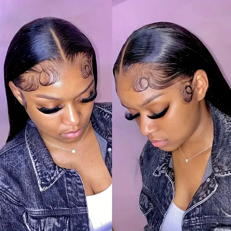 Straight 13x6 HD Transparent Lace Frontal Wigs 180% Density 30 36 Inch 13x4 Lace Front Human Hair Bone Brazilian 4x4 Closure Wig