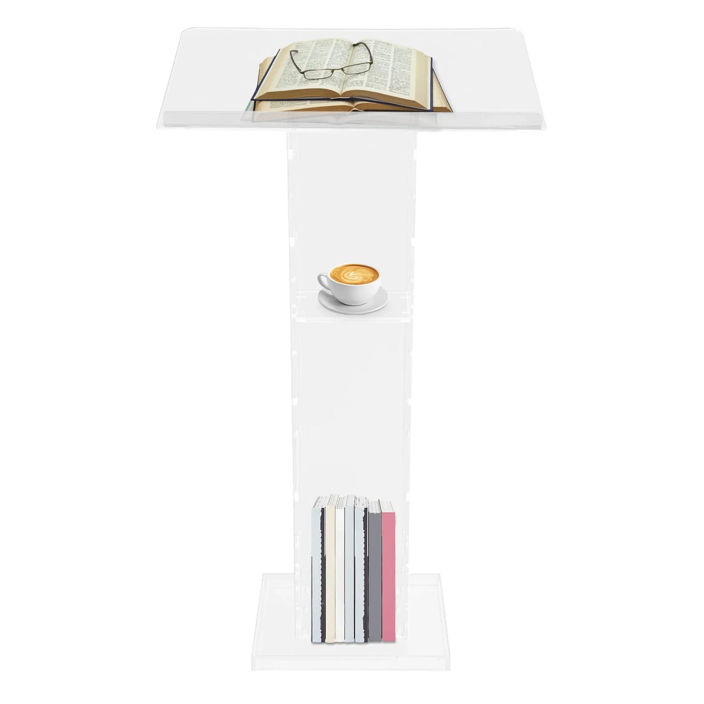 Lectern Plexiglas Podium Clear Standing Acrylic PulPits for Display Speech Podium Portable Academy Pulpit 60*40*110cm