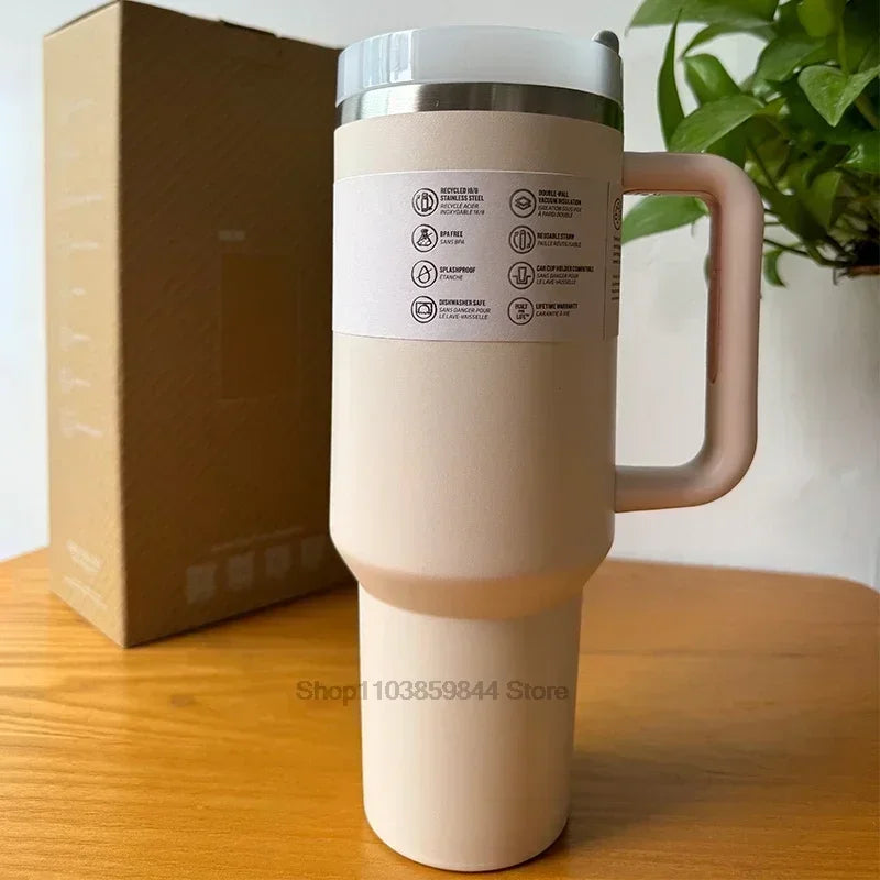 2025 new Large Capacity 40Oz Stainless Steel Vacuum Flask - Insulated Tumbler Cup with Lids and Straws, Perfect for Travel