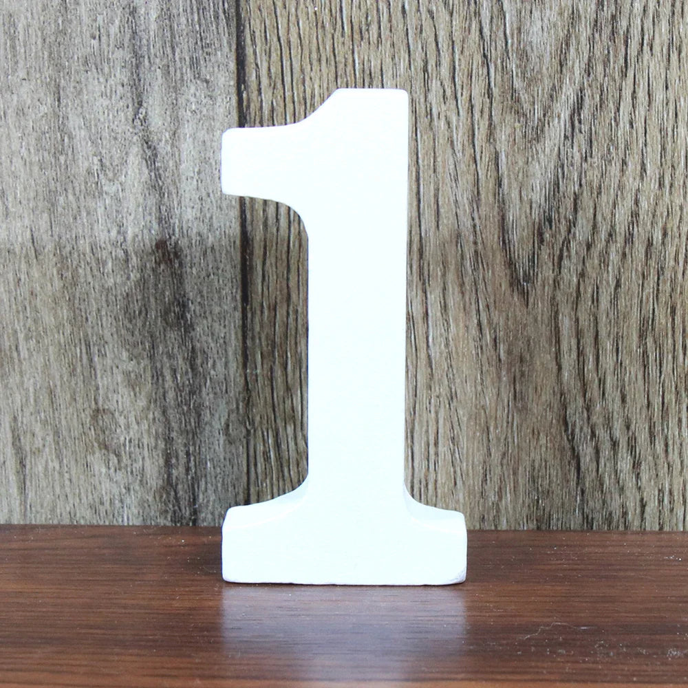 8 CM White Wooden Letters