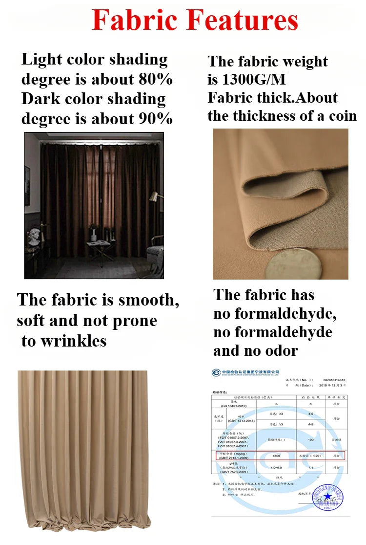 Modern Beige Velvet Curtains for Living Dining Room Bedroom Australian Cashmere Blackout Custom Door Window Drape Room Decor