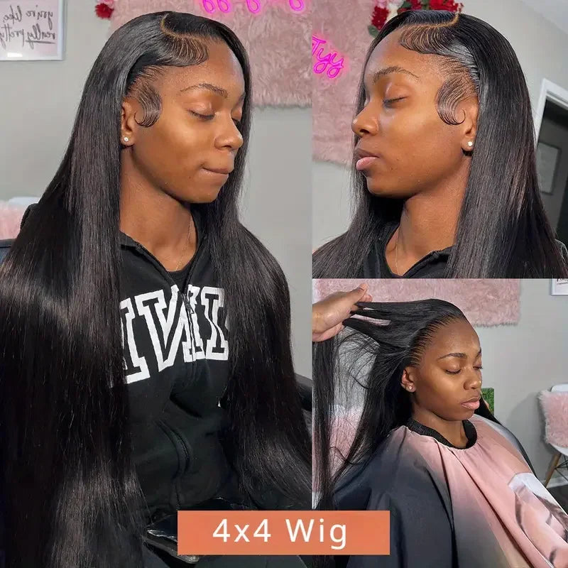 Bone Straight 13x4 Lace Front Wig 13x6 Transparent Brazilian 180% Straight Human Hair Wigs For Women 4x4 HD Lace Closure Wig
